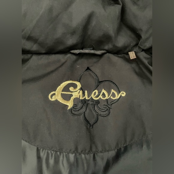 GUESS Women's Zipped Pockets Down Faux-Fur-Trim Hooded Parka, Black, Size L - Picture 5 of 11